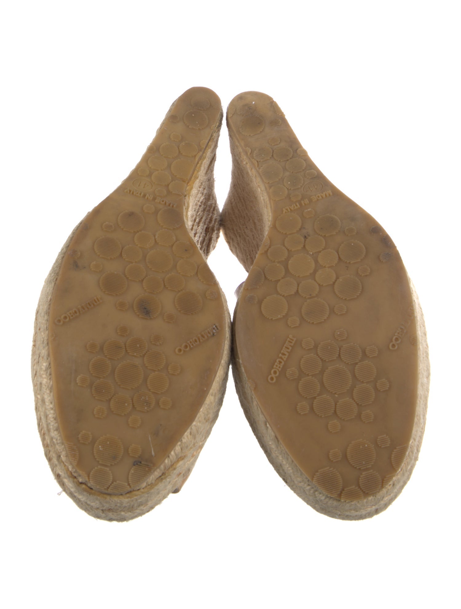 Jimmy Choo Patent Leather Leather Trim Embellishment Espadrilles